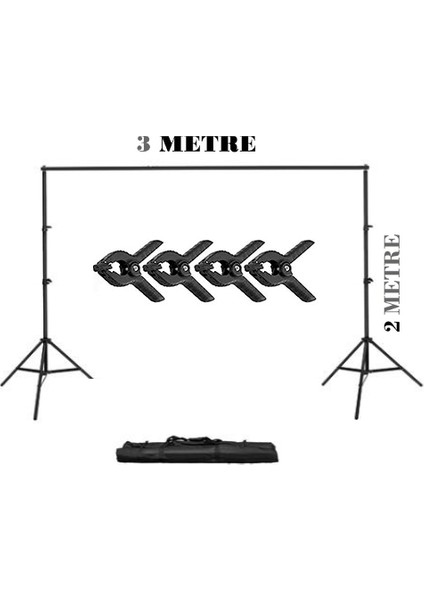 2X3M Fon Standı Background Stand Fon Perde Için Stand