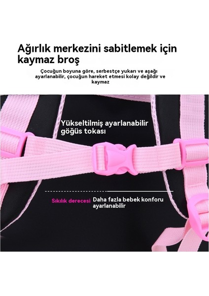 Kore Tarzı Okul Çantası 3-6. Sınıf Ilkokul Öğrencileri Çocuk Okul Çantası Kız Sırt Çantası (Büyük) (Yurt Dışından)