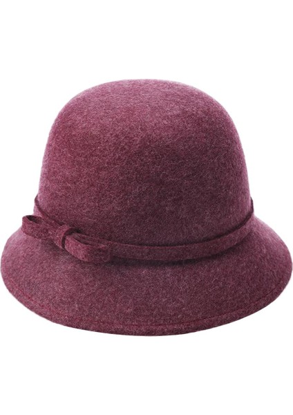 Yün Karışımı Cloche Kış Sı Fötr Bordo (Yurt Dışından)