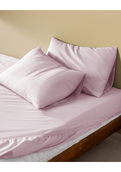 Manon Tek Kişilik %100 Pamuk Ranforce Lastikli Çarşaf Takımı - Mürdüm