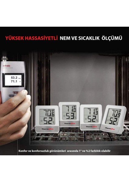 TP49W Mini Iç Mekan Dijital Isı ve Nem Ölçer Termometre