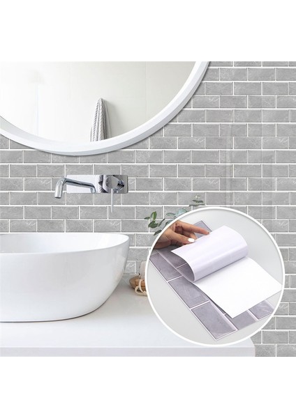 12 Sayfalık Soy ve Yapıştır Backsplash Fayans, Mutfak Için 12X6 Inç Gri (Yurt Dışından)