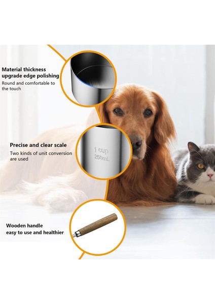 Paslanmaz Çelik Köpek Maması Kepçesi Iki Paketli Ölçü Kabı (Yurt Dışından) modelleri