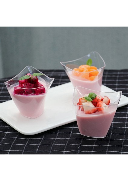 100 Adet Tek Kullanımlık Tatlı Kapları Dondurulmuş Puding Kabı (Yurt Dışından)