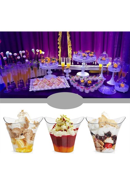 100 Adet Tek Kullanımlık Tatlı Kapları Dondurulmuş Puding Kabı (Yurt Dışından)