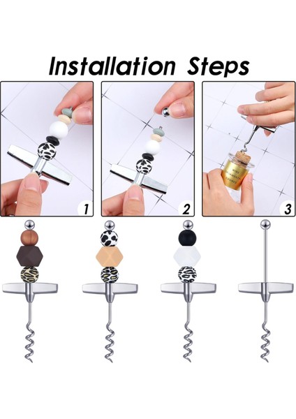 15 Adet Seyahat Tirbuşonu Şarap Şişesi Açacağı Boncuklu Şarap Mantarı Çıkarıcı (Yurt Dışından) modelleri