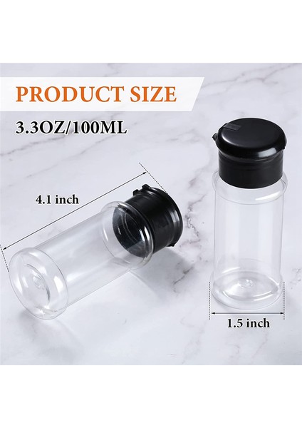 50 Adet Plastik Baharat Kavanozları Shaker Kapaklı Baharat Kapları Siyah (Yurt Dışından) fiyatları