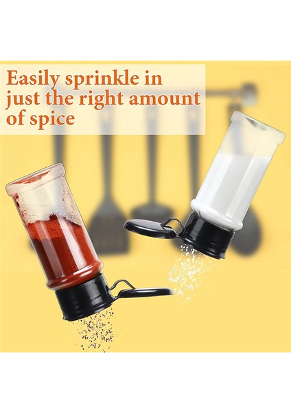 50 Adet Plastik Baharat Kavanozları Shaker Kapaklı Baharat Kapları Siyah (Yurt Dışından) modelleri