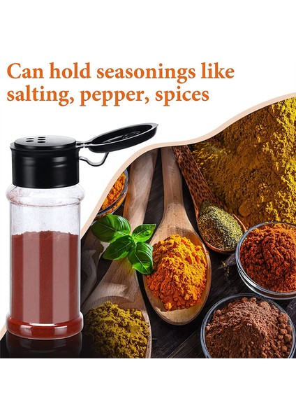 50 Adet Plastik Baharat Kavanozları Shaker Kapaklı Baharat Kapları Siyah (Yurt Dışından) fırsatları