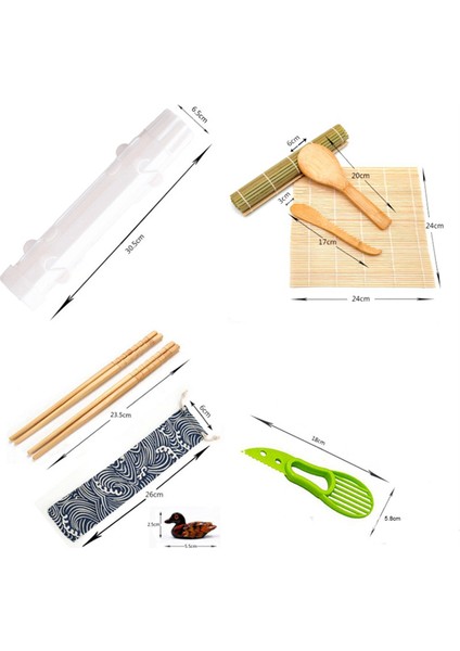 1set Suşi Yapım Seti Suşi Kalıp Silindiri Takımı (Yurt Dışından)