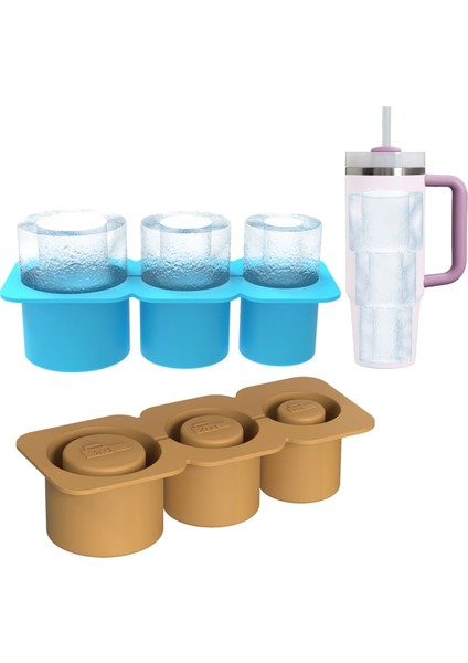 Bardak Bardak Için Buz Küpü Tepsisi, Dondurucu Için Buz Kalıbı, Kahverengi ve Mavi (Yurt Dışından)