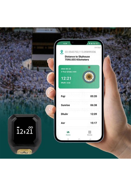 Akıllı Bluetooth Yüzük Parmak Sayacı Zaman Hatırlatma Sayacı, Bordo (Yurt Dışından)