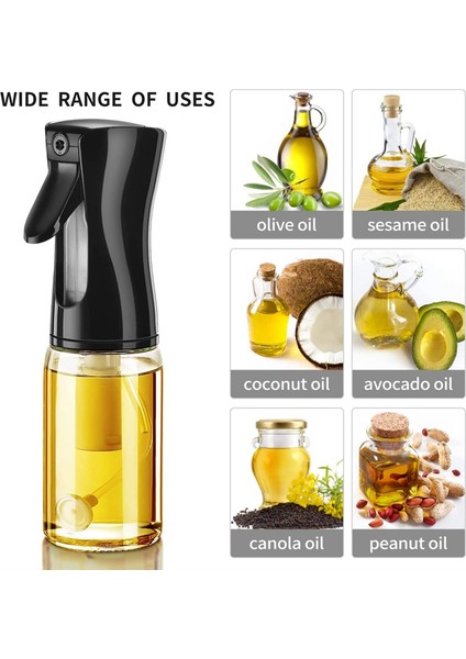 Pişirme Için Yağ Püskürtücü, 200ML Zeytinyağı Şişesi Püskürtücü, Siyah (Yurt Dışından) fırsatları