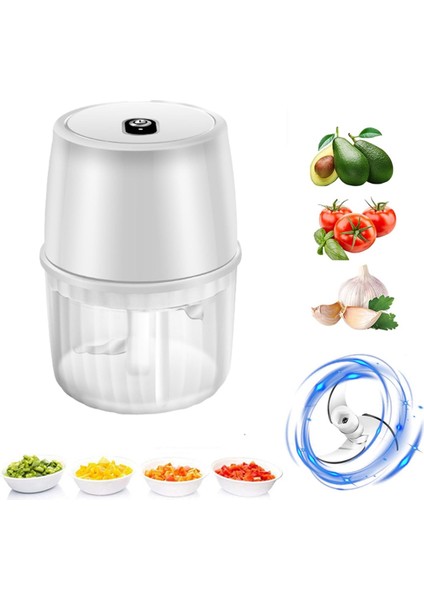 USB Elektrikli Sarımsak Doğrayıcı 250ML Kablosuz Gıda Doğrayıcı Beyaz (Yurt Dışından) indirimleri
