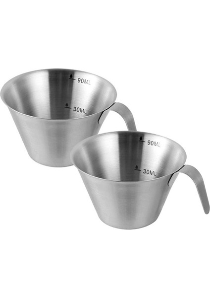 Saplı Espresso Shot Bardakları 90ML Espresso Ölçüm Kupası 2'li Paket (Yurt Dışından)