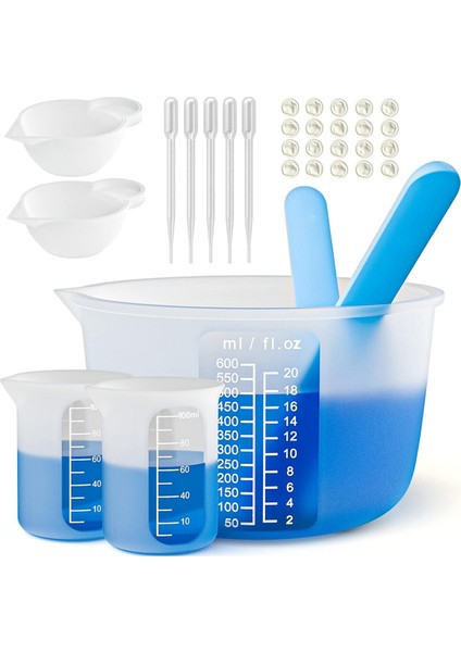 Ölçüm Kapları Araç SETI-600ML ve 100ML Ölçüm Kapları, Karıştırma Çubukları Pipetler (Yurt Dışından)