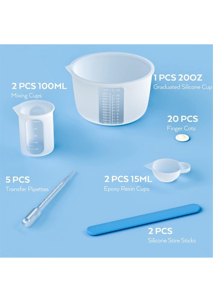 Ölçüm Kapları Araç SETI-600ML ve 100ML Ölçüm Kapları, Karıştırma Çubukları Pipetler (Yurt Dışından)
