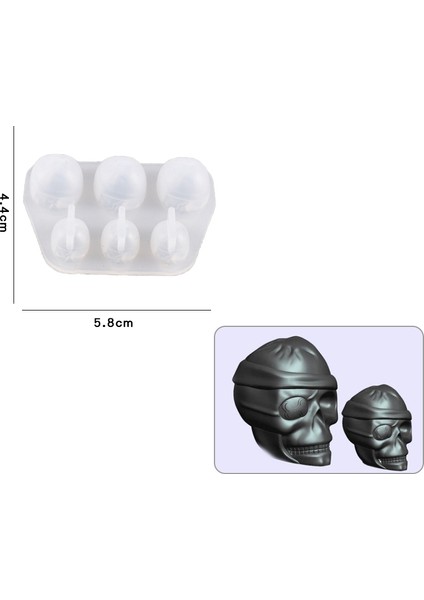 Epoksi Reçine Silikon Kalıp Ithal Gözlüklü Kuru Kafa Bileklik Obje Silikon Kalıp HB3021-0044
