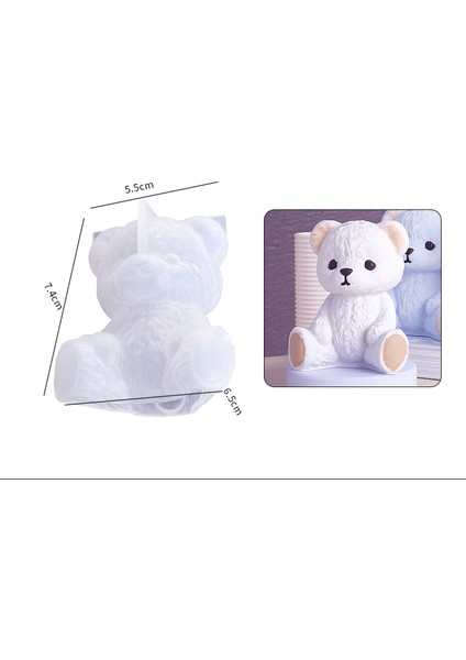Epoksi Reçine Silikon Kalıp Ithal Üç Boyutlu Ayı Figür Parafin Taş Tozu Silikon Kalıp HB6021-0053