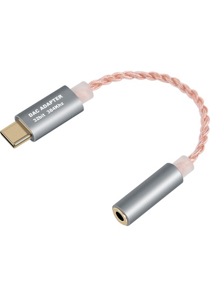 32BIT 384KHZ Usb-C - 3,5 mm Dac Dijital Ses Adaptörü, ALC5686 Çip, Altın Kaplama 1u, Omtp/ctıa Için Sürücüsüz(Gri) (Yurt Dışından)