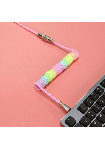 Mekanik Klavye Kablosu Havayolu Kablosu USB Şarj Kablosu Yaylı Kablo Mekanik Klavye Sarmal Kablo B (Yurt Dışından) fiyatları