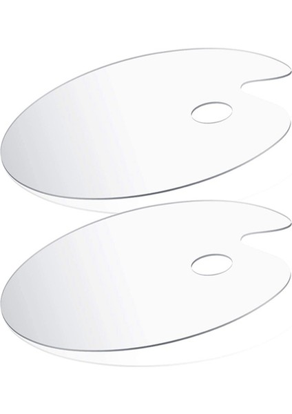 Pigment Paleti Başparmak Deliği ile 20X30 cm Oval Yapışmaz Şeffaf Palet Dıy Sanat El Boyama, 2 Paket (Yurt Dışından)