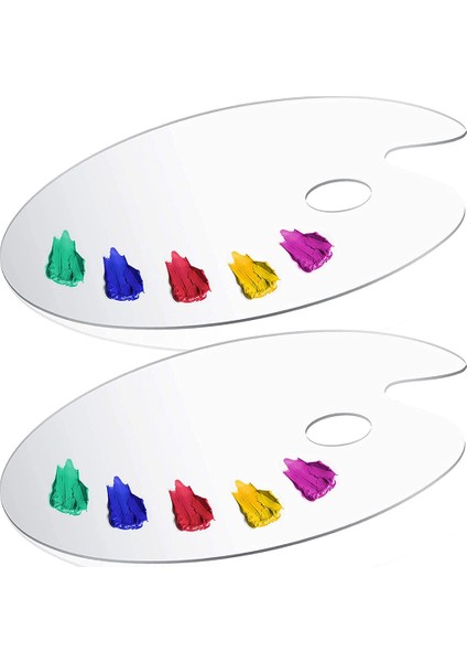 Pigment Paleti Başparmak Deliği ile 20X30 cm Oval Yapışmaz Şeffaf Palet Dıy Sanat El Boyama, 2 Paket (Yurt Dışından) fiyatları