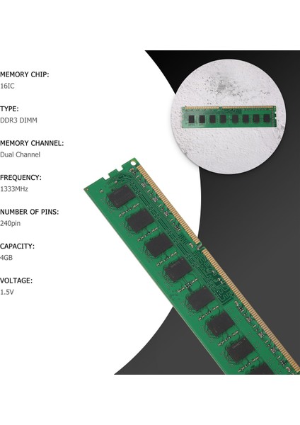 Ddr3 4g Ram Bellek 1333 Mhz 240 Pin Masaüstü Bellek PC3-10600 Amd Adanmış Bellek Için Dımm Ram Memoria (Yurt Dışından)