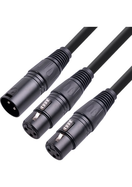 Xlr Y-Splitter Kablo, Xlr Erkek - Çift Xlr Dişi Mikrofon Birleştirici Y Kablosu Dengeli Mikrofon Adaptörü Yama Kablosu - 50CM (Yurt Dışından)