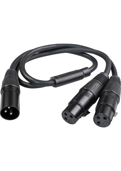 Xlr Y-Splitter Kablo, Xlr Erkek - Çift Xlr Dişi Mikrofon Birleştirici Y Kablosu Dengeli Mikrofon Adaptörü Yama Kablosu - 50CM (Yurt Dışından)