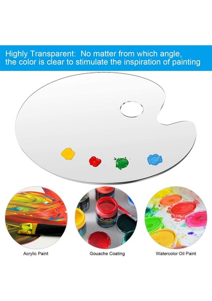 Pigment Paleti Başparmak Deliği ile 20X30 cm Oval Yapışmaz Şeffaf Palet Dıy Sanat El Boyama, 2 Paket (Yurt Dışından) fırsatları