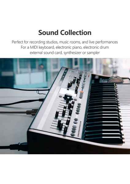 2'li Paket 5 Pimli Dın Mıdı Kablosu, 3 Feet Erkek - Erkek Mıdı Klavye Için 5 Pimli Mıdı Kablosu, Klavye Synth, Rack Synth, Rack Synth (Yurt Dışından)