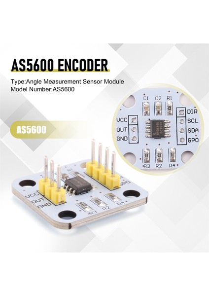 5 Adet AS5600 Manyetik Kodlayıcı Manyetik Indüksiyon Açısı Ölçüm Sensörü Modülü 12BIT Yüksek Hassasiyetli (Yurt Dışından)
