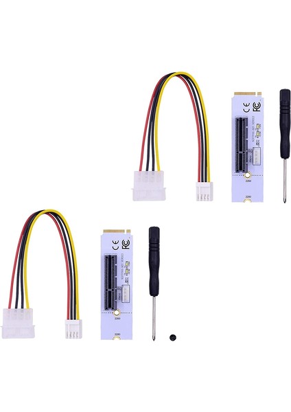 Ngff M.2 - Pcı-E 4x Yükseltici Kart M2 Anahtar M - Pcıe X4 Adaptörü, Eth Gpu Için LED Gerilim Göstergesi ile Btc Madencilik 2 Paketi (Yurt Dışından)