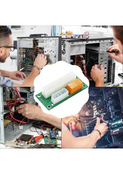 Atx Çift Psu Çoklu Güç Kaynağı Adaptörü Senkron Güç Kartı Molex 4 Pimli Konnektöre Güç Led'li 2psu Ekleyin (Yurt Dışından)