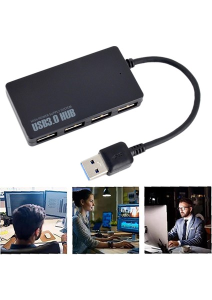 USB 3.0 Hub Yüksek Hızlı Usb3.0+Usb2.0 Hub Dizüstü Bilgisayar Desteği Windows 10/8/7/vista/xp Için Harici 4 Bağlantı Noktalı Adaptör Ayırıcı (Yurt Dışından)