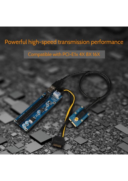 Mini Pcıe - Pcıe X16 Grafik Kartı Genişletme Kartı Yükseltici Kart Pcı Express Uzatma Kartı Adaptörü Uzatma Kablosu (Yurt Dışından)