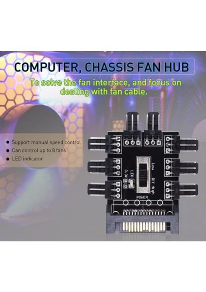 5 Adet 12V Sata 1 Ila 8 3pin Fan Hızı Kontrol Cihazı Sata 1 Ila 8 Yollu Soğutma Fanı Splitter Hub Soğutucu Soğutma Fanı Hub Madenci Için (Yurt Dışından) modelleri