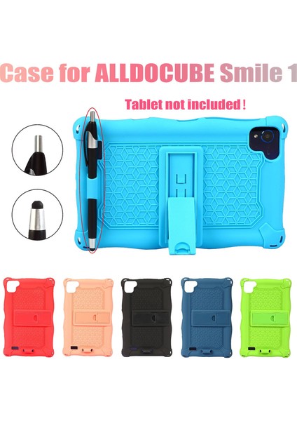 Alldosquare Smile 1 Için Silikon Kılıf 8 Inç Tablet Kılıfı Koruyucu Kılıf Tablet Standı Alldosquare Smile1 Için Kalem ile (D) (Yurt Dışından)