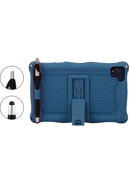 Alldosquare Smile 1 Için Silikon Kılıf 8 Inç Tablet Kılıfı Koruyucu Kılıf Tablet Standı Alldosquare Smile1 Için Kalem ile (D) (Yurt Dışından)