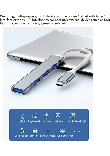 4 Port USB 3.0 Hub USB Hub Yüksek Hızlı Tip C Splitter Pc Bilgisayar Aksesuarları Için Çoklu Bağlantı Noktası Hub 4 USB 3.0 2.0 Bağlantı Noktası, Tip-C (Yurt Dışından)