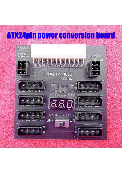 Gerilim Göstergeli ATX24PIN Güç Dönüşüm Kartı, Grafik Kartına Güç Vermek Için 2 6pin 8 4p Arayüzünü Dönüştürür (Yurt Dışından)