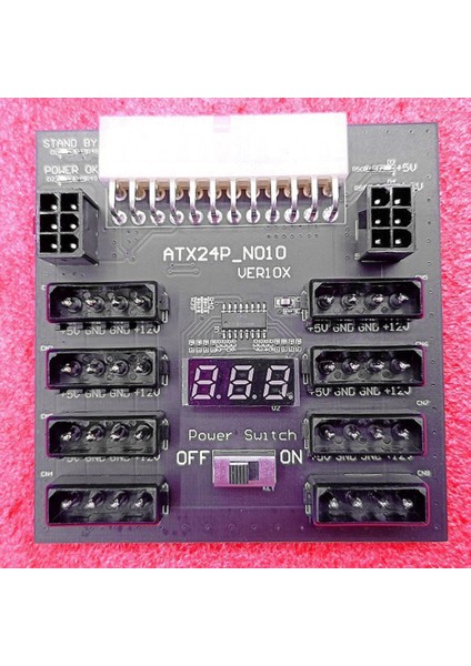 Gerilim Göstergeli ATX24PIN Güç Dönüşüm Kartı, Grafik Kartına Güç Vermek Için 2 6pin 8 4p Arayüzünü Dönüştürür (Yurt Dışından)