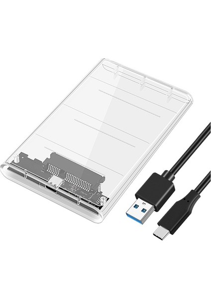Usb3.0/tip-C HDD Muhafaza 2,5 Inç Sabit Disk Kutusu SSD Sata3 - USB 3.0 Şeffaf HDD Kutusu USB C HDD Kutusu 5 Gbps (Yurt Dışından)