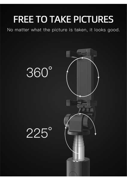 Entegre Katlanır Otomatik Zamanlayıcı Kablosuz Bluetooth Selfie Çubuğu Ios Android Telefon Için Uzatılabilir Mini Tripod Siyah (Yurt Dışından)