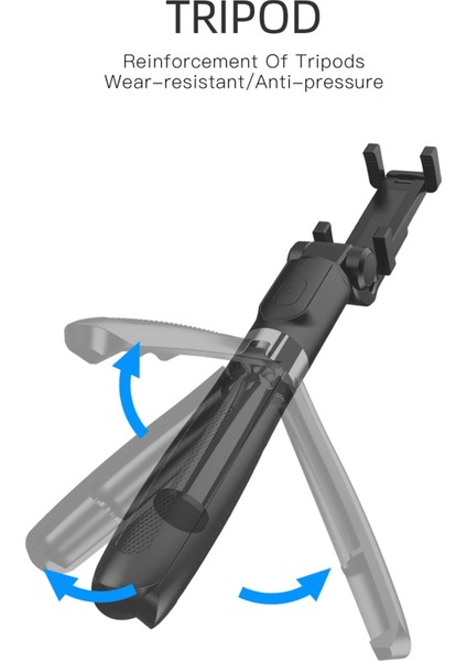Entegre Katlanır Otomatik Zamanlayıcı Kablosuz Bluetooth Selfie Çubuğu Ios Android Telefon Için Uzatılabilir Mini Tripod Siyah (Yurt Dışından)