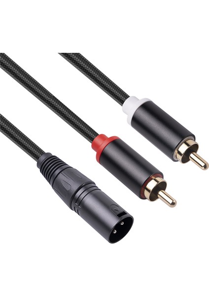 Xlr Çift Rca Ses Kablosu A1 Xlr Erkek 3 Pin Çift Rca Erkek Tak Stereo Ses Kablosu Amplifikatör Karıştırma Fişi Av Kablosu 1 M (Yurt Dışından)