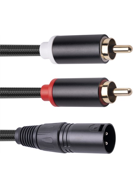 Xlr Çift Rca Ses Kablosu A1 Xlr Erkek 3 Pin Çift Rca Erkek Tak Stereo Ses Kablosu Amplifikatör Karıştırma Fişi Av Kablosu 1 M (Yurt Dışından)