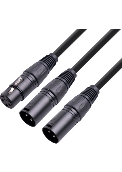 Xlr Ayırıcı Kablo, 3 Pin Xlr Dişi - Çift Xlr Erkek Yama Y Kablosu Dengeli Mikrofon Ayırıcı Kablosu Ses ADAPTÖRÜ-50CM (Yurt Dışından)