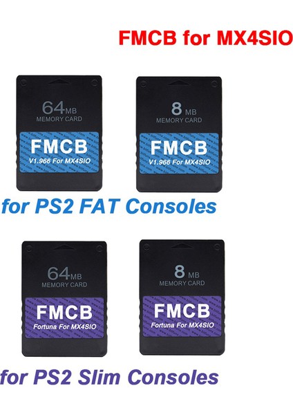 Ps2 MX4SIO SIO2SD Sd Kart Adaptörü Için 64 MB Fmcb Kart V1.966 Playstation2 Oyun Konsolları Için Opl Yüklendi, Ps2-Fat Için (Yurt Dışından)